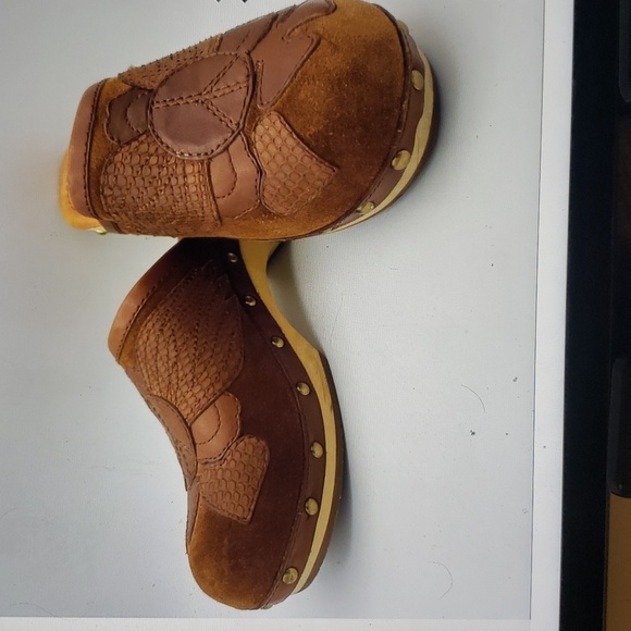 LUCKY BRAND LEATHER/SUEDE PEACE SIGN CLOGS SZ 7 NEW - Picture 15 of 16